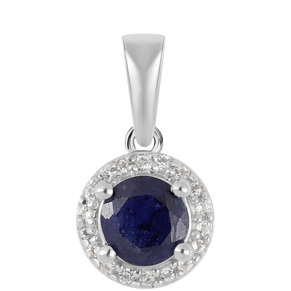 Pendente de Prata com Safira Azul Australiana e Topázio Branco