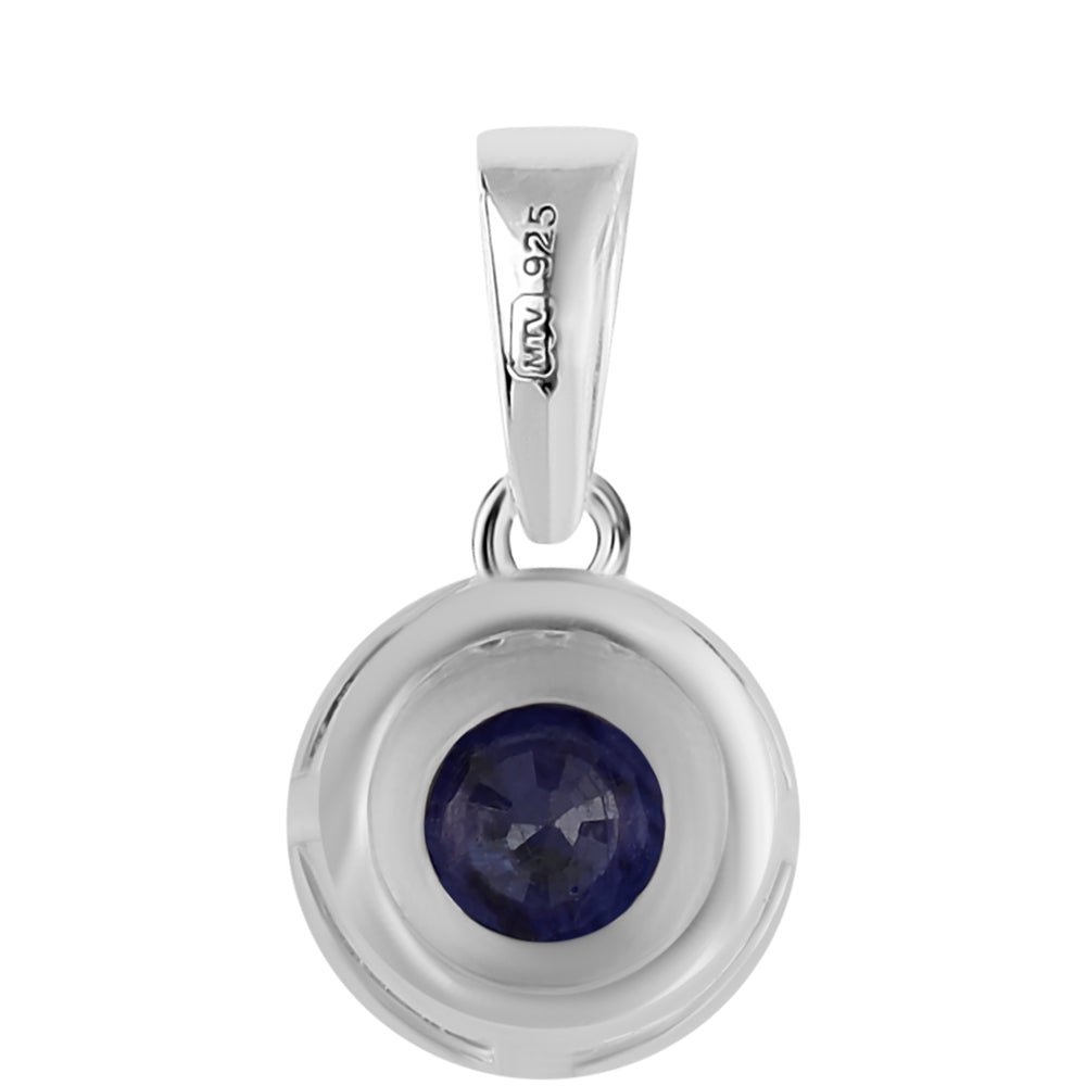 Pendente de Prata com Safira Azul Australiana e Topázio Branco 2 