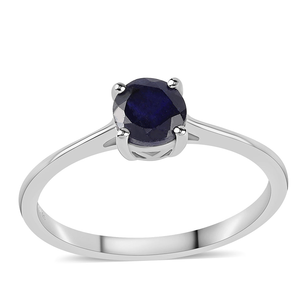 Anel de Prata com Safira Azul Australiana 1 