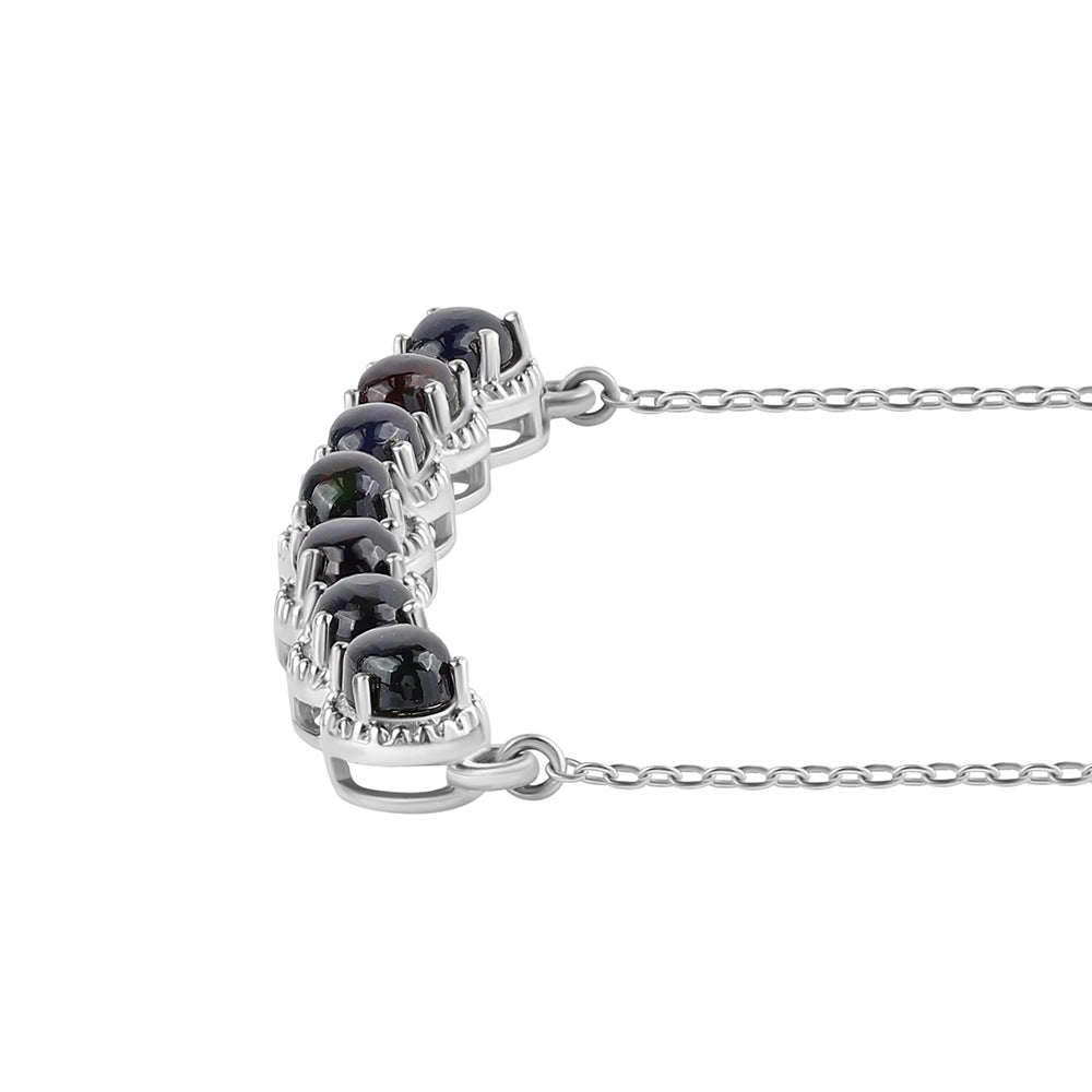 Colar de Prata com Opala Preta de Lega Dembi da Etiópia  Contraste: Cabeca de Veado (800) 2 