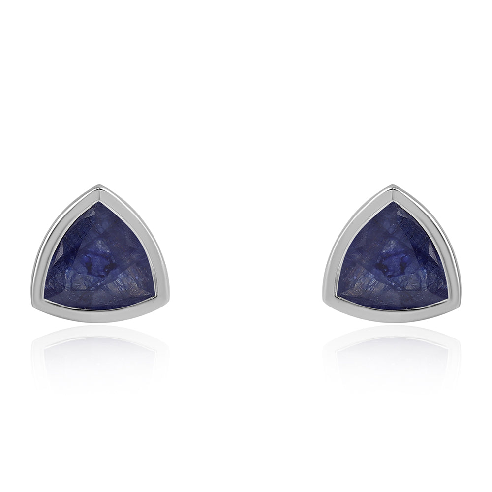 Brincos de Prata com Safira Azul Australiana 2 