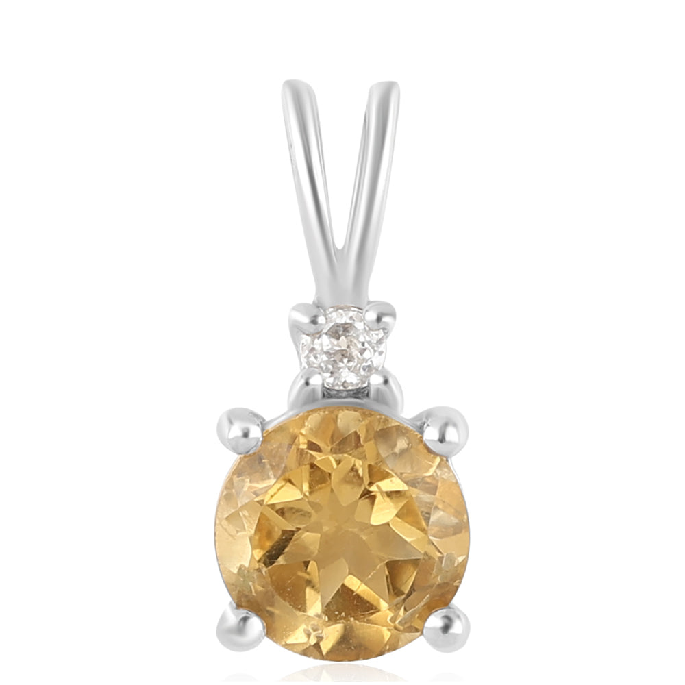 Pendente de Prata com Citrino e Topázio Branco 1 