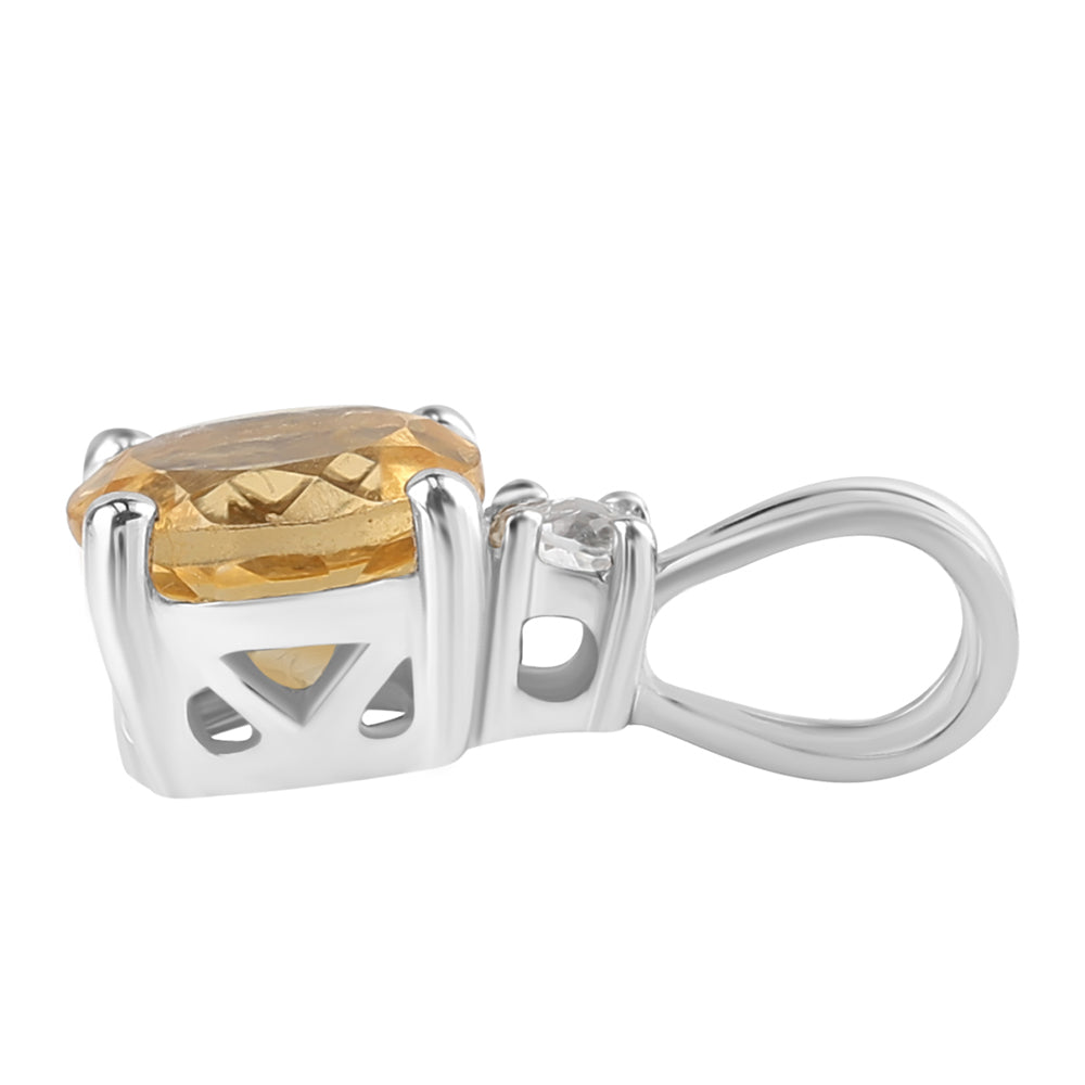 Pendente de Prata com Citrino e Topázio Branco 2 