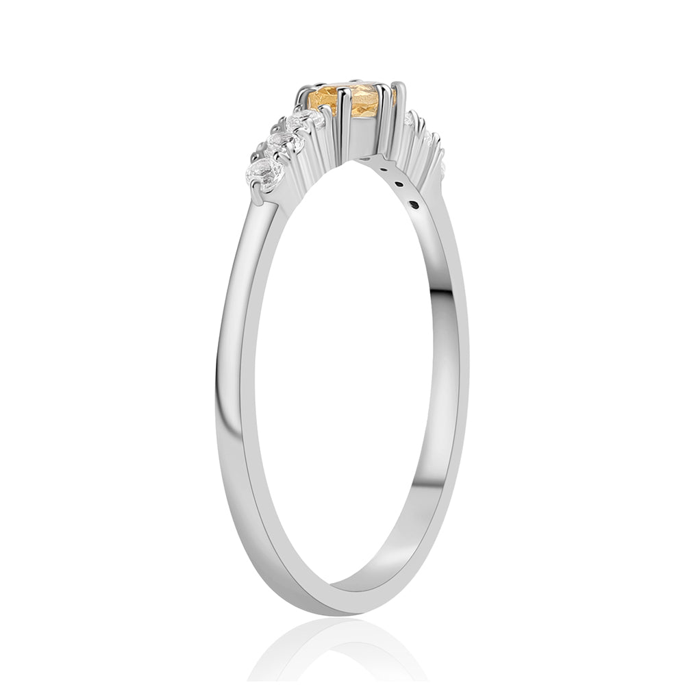 Anel de Prata com Citrino e Topázio Branco 2 