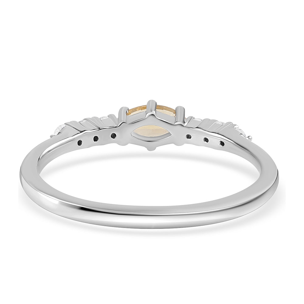 Anel de Prata com Citrino e Topázio Branco 3 