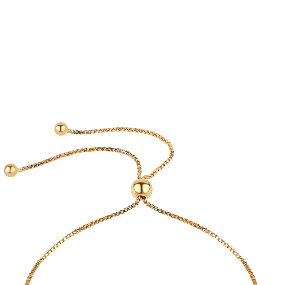 Pulseira de Prata com Banho de Ouro com Diamante Verde