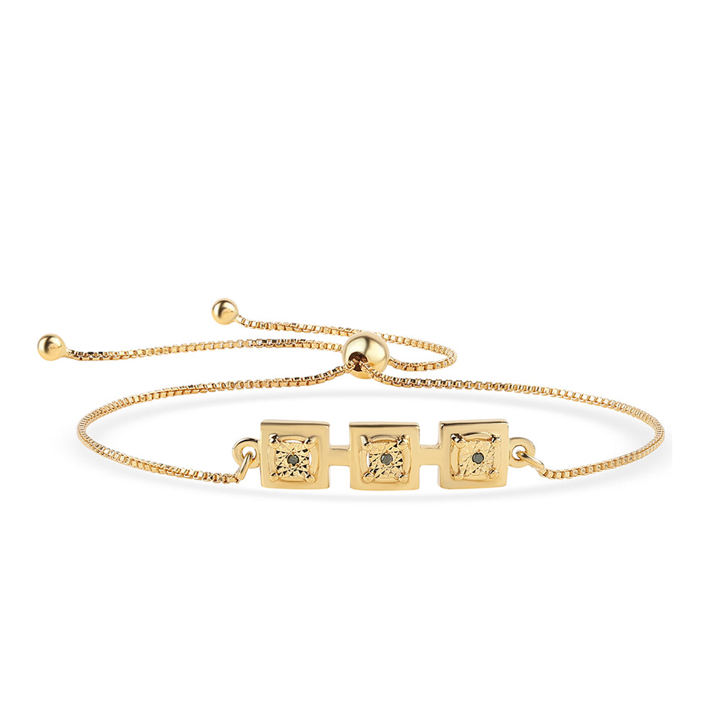 Pulseira de Prata com Banho de Ouro com Diamante Verde  Contraste: Cabeca de Veado (800) 1 