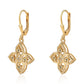 Brincos de Prata com Banho de Ouro com Diamante Verde e Diamante Branco