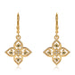 Brincos de Prata com Banho de Ouro com Diamante Verde e Diamante Branco