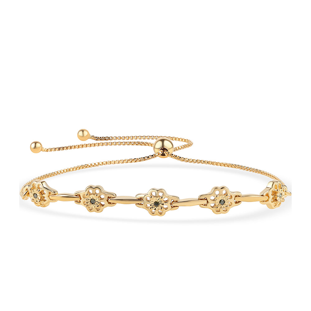 Pulseira de Prata com Banho de Ouro com Diamante Verde  Contraste: Cabeca de Veado (800) 1 