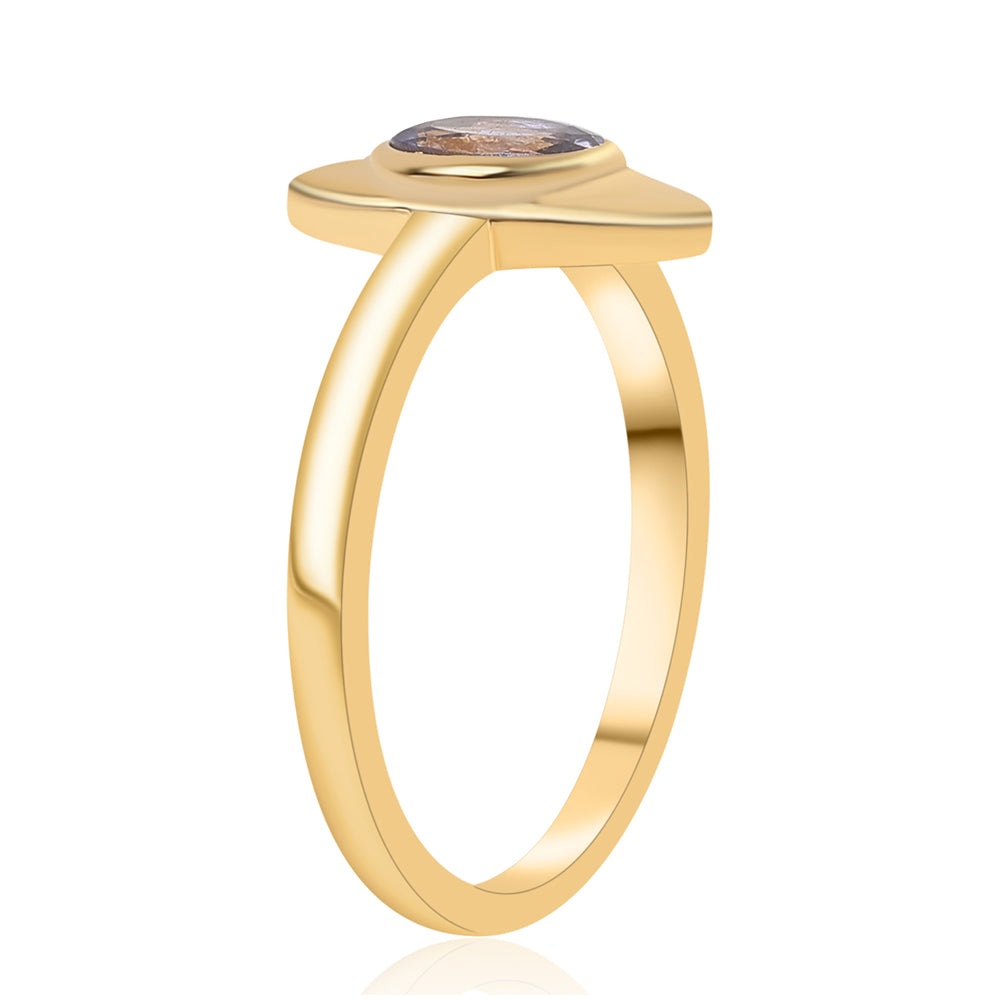 Anel de Prata com Banho de Ouro com Iolite 3 