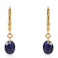 Brincos de Prata com Banho de Ouro com Iolite
