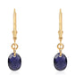Brincos de Prata com Banho de Ouro com Iolite