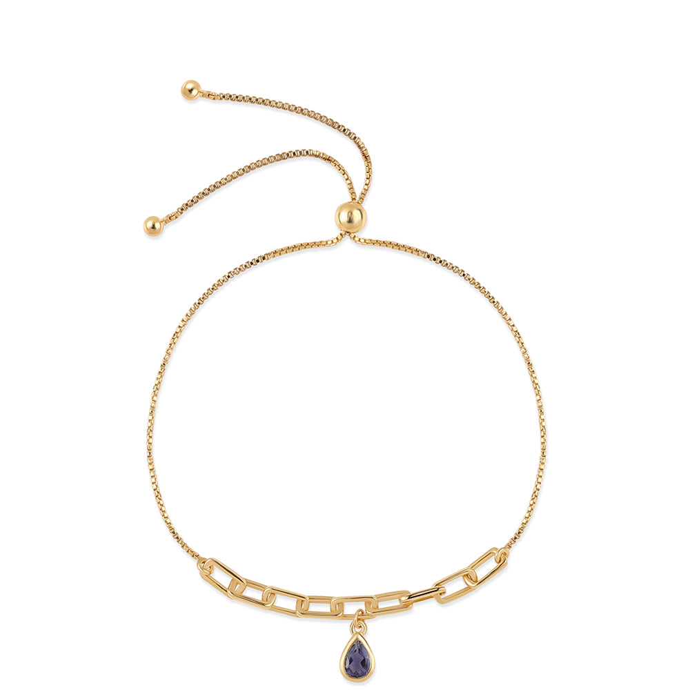 Pulseira de Prata com Banho de Ouro com Iolite  Contraste: Cabeca de Veado (800) 1 