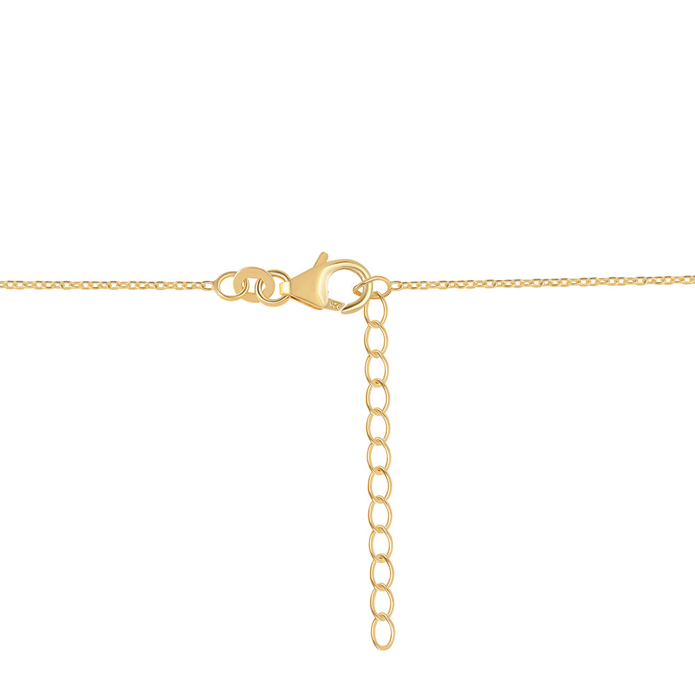 Colar de Prata com Banho de Ouro com Granada Vermelha e Peridoto