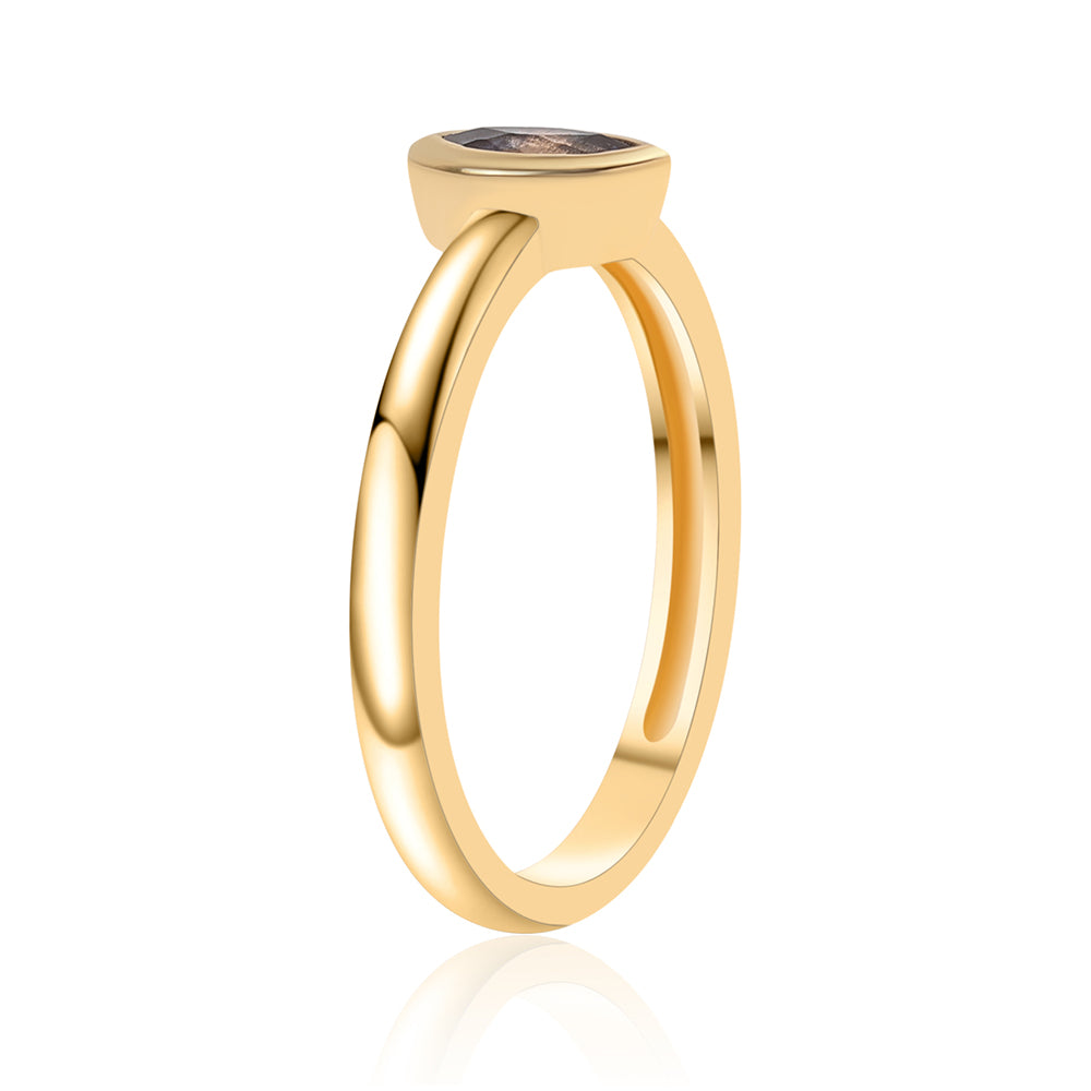 Anel de Prata com Banho de Ouro com Iolite 3 