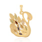 Pendente de Prata com Banho de Ouro com Peridoto e Citrino  Contraste: Cabeca de Veado (800)