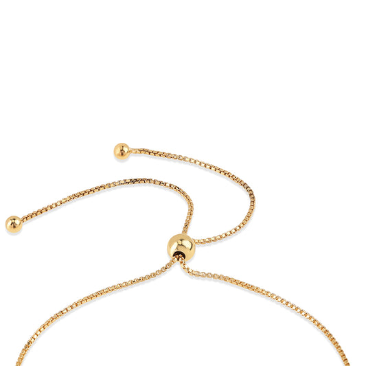 Pulseira de Prata com Banho de Ouro com Diamante Vermelho e Diamante Branco