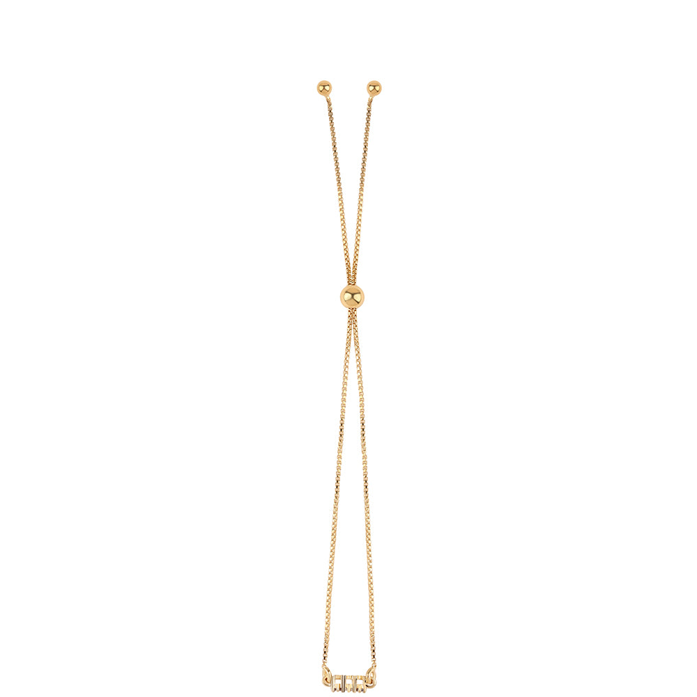 Pulseira de Prata com Banho de Ouro com Diamante Vermelho e Diamante Branco 3 
