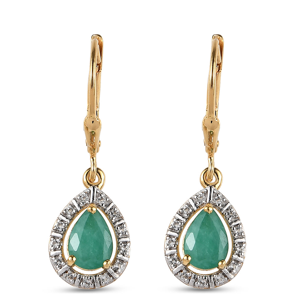 Conjunto de Prata com Banho de Ouro com Rubi da Tailândia e Esmeralda do Brasil ( Brincos )  Contraste: Cabeca de Veado (800) 2 