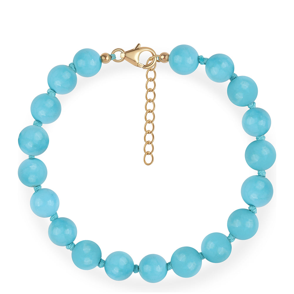 Conjunto de Prata com Banho de Ouro com Turquesa Bela Adormecida ( Colar+Pulseira )