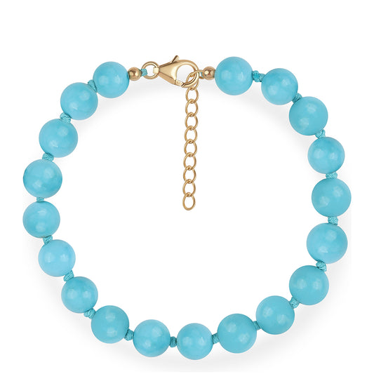 Conjunto de Prata com Banho de Ouro com Turquesa Bela Adormecida ( Colar+Pulseira )