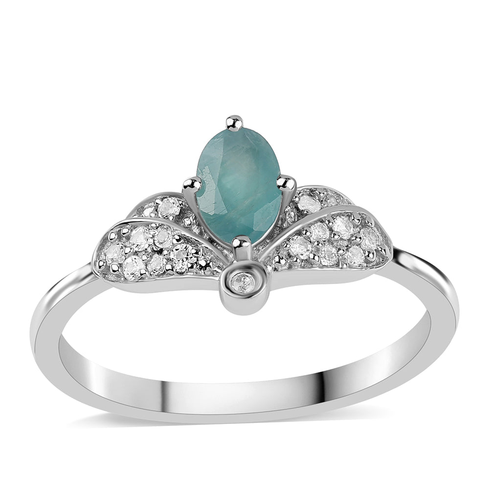 Anel de Prata com Grandidierite e Topázio Branco 1 