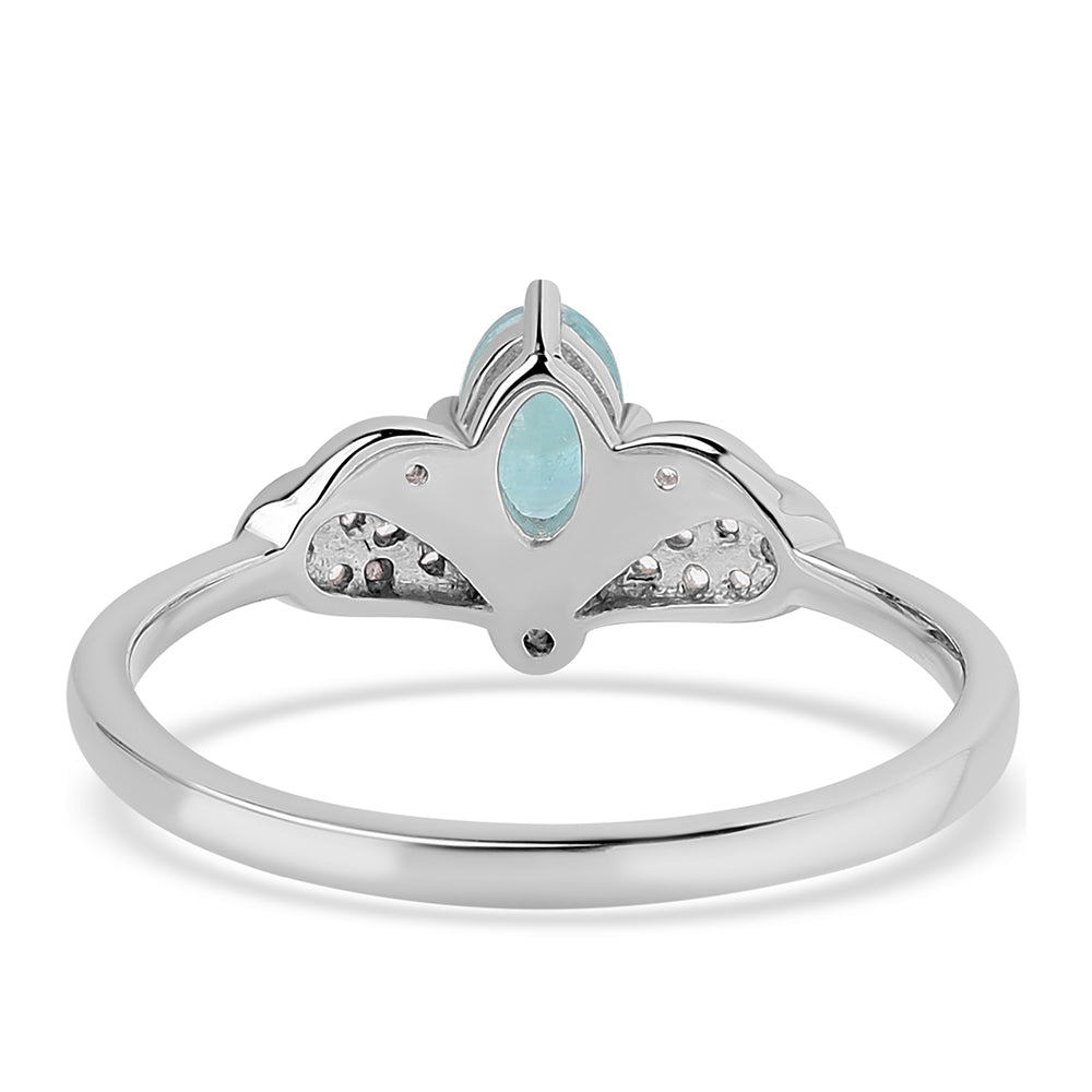 Anel de Prata com Grandidierite e Topázio Branco