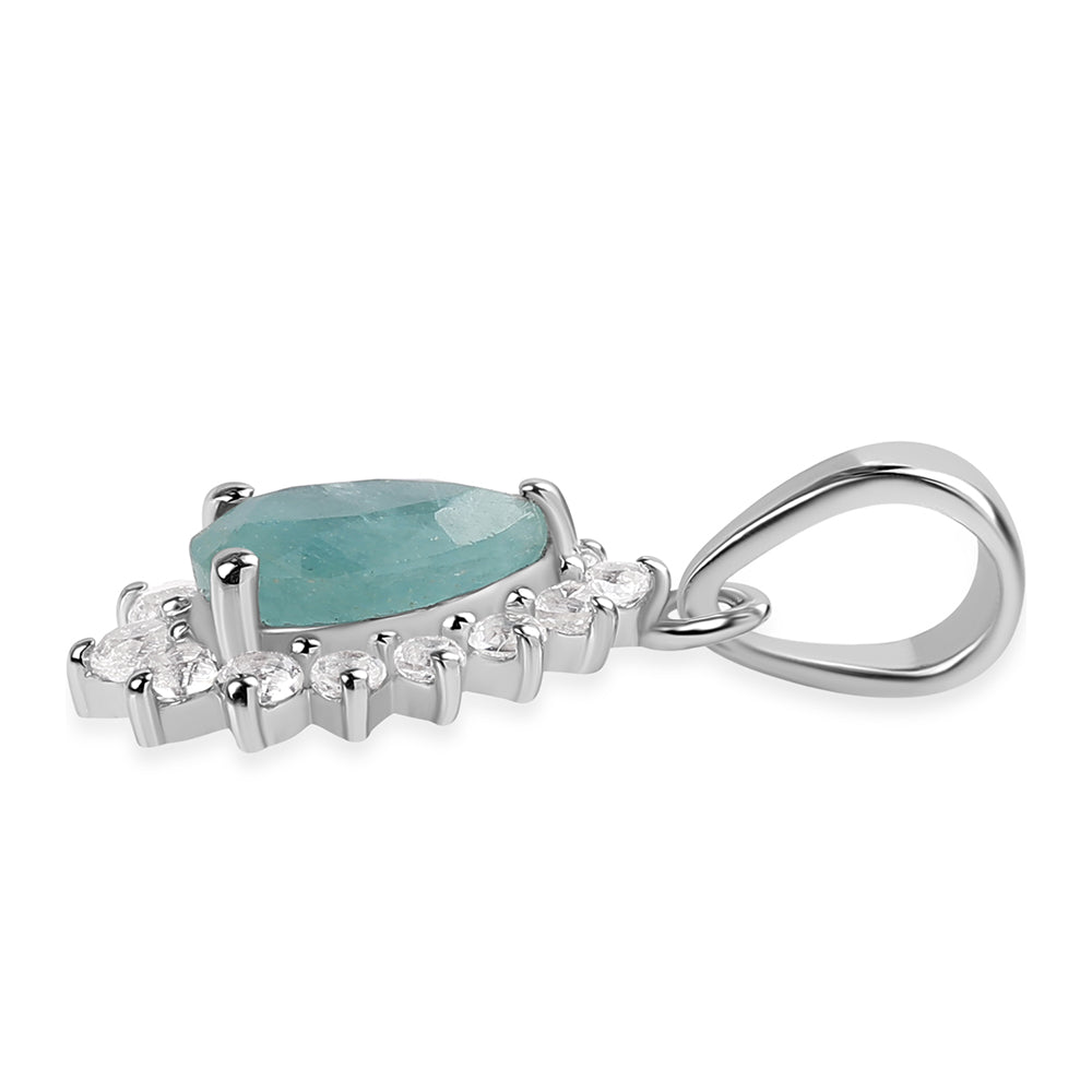 Pendente de Prata com Grandidierite e Topázio Branco 2 