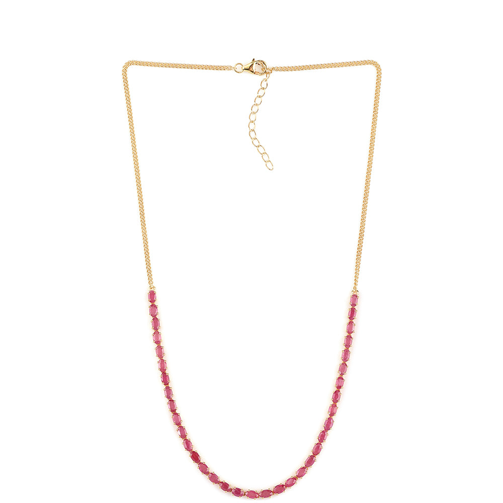 Colar de Prata com Banho de Ouro com Rubi de Moçambique  Contraste: Cabeca de Veado (800) 1 