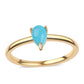 Anel de Prata com Banho de Ouro com Turquesa Bela Adormecida