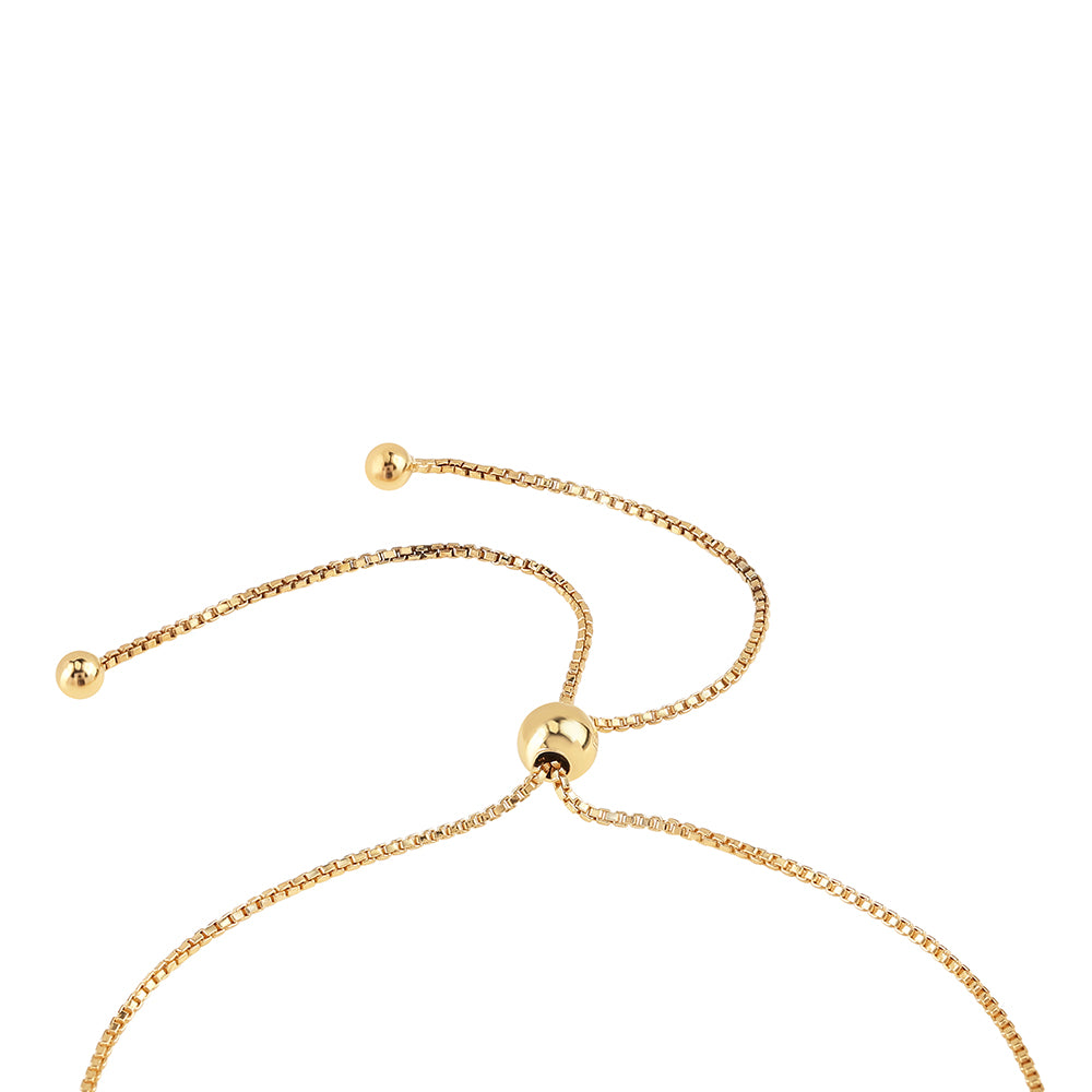 Pulseira de Prata com Banho de Ouro com Diamante Azul e Diamante Branco 3 