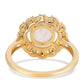 Anel de Prata com Banho de Ouro com Pedra da Lua Arco-íris AA e Topázio Branco  Contraste: Cabeca de Veado (800)