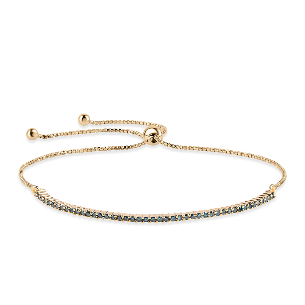 Pulseira de Prata com Banho de Ouro com Diamante Azul 1 