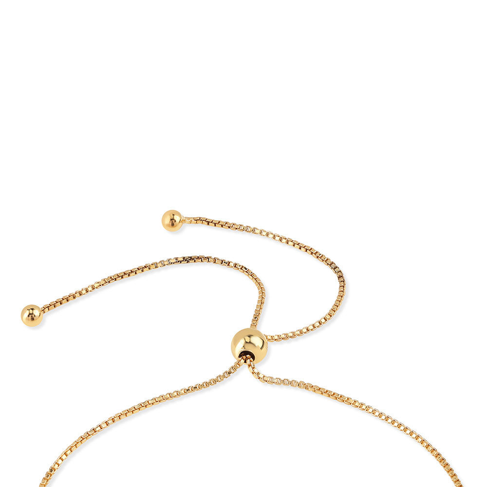 Pulseira de Prata com Banho de Ouro com Diamante Azul