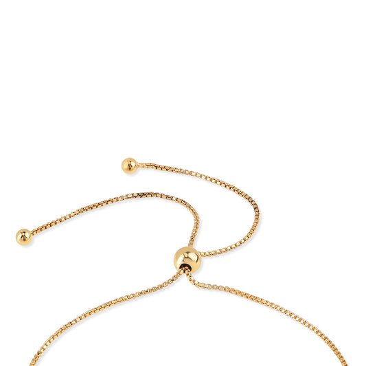 Pulseira de Prata com Banho de Ouro com Diamante Azul