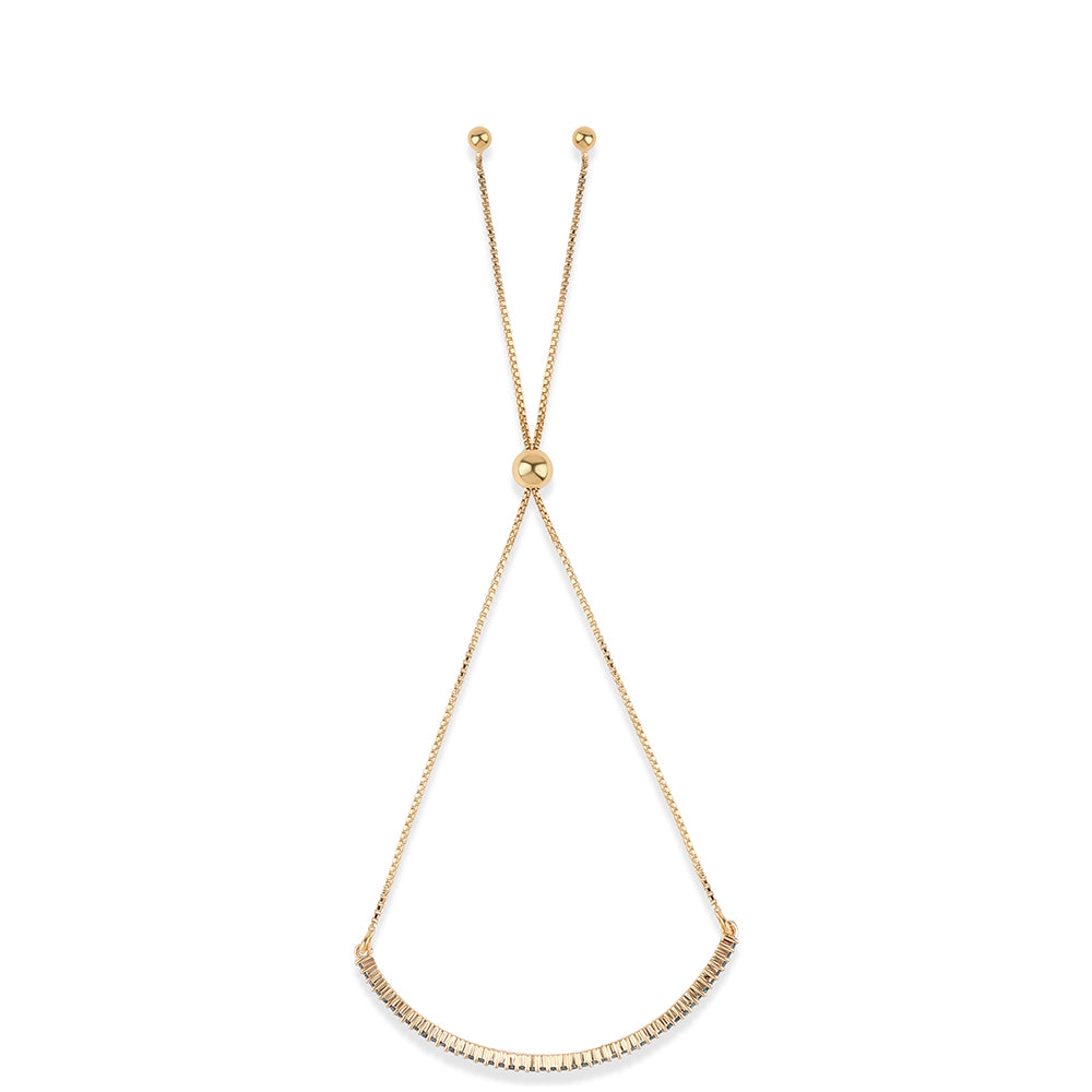 Pulseira de Prata com Banho de Ouro com Diamante Azul 3 