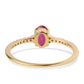Anel de Prata com Banho de Ouro com Rubi de Moçambique e Topázio Branco