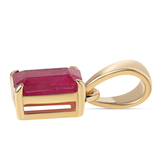 Pendente de Prata com Banho de Ouro com Rubi de Moçambique