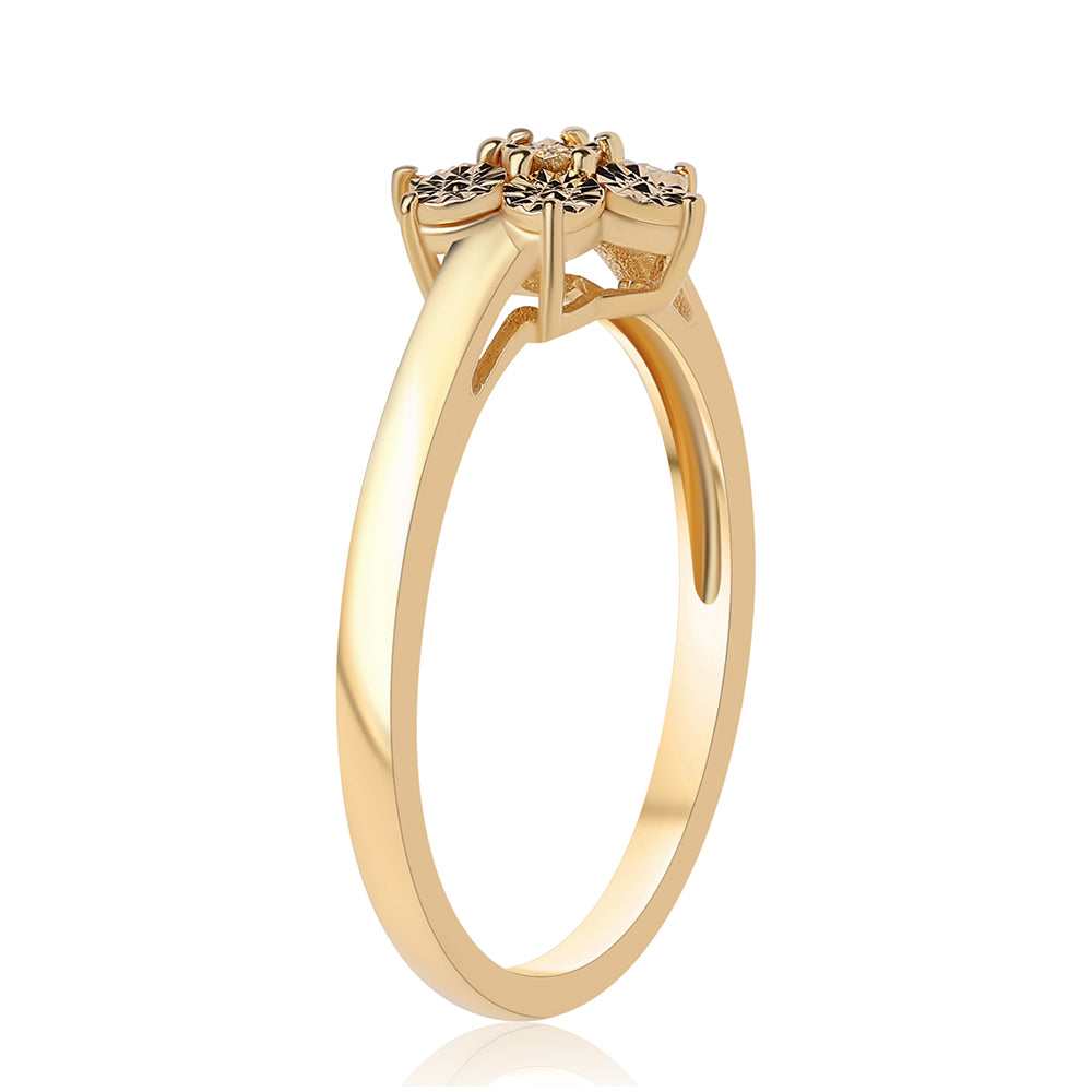 Anel de Prata com Banho de Ouro com Diamante Azul 3 