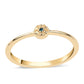 Anel de Prata com Banho de Ouro com Diamante Azul