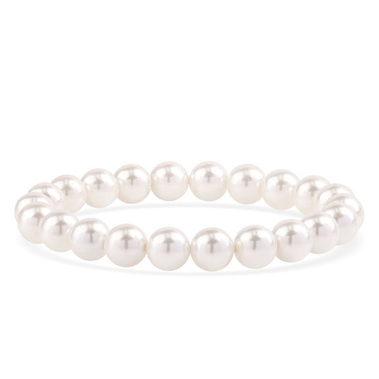 Conjunto de Prata com Banho de Ouro com Pérola de Água Doce Branca ( Colar+Brincos+Pulseira )