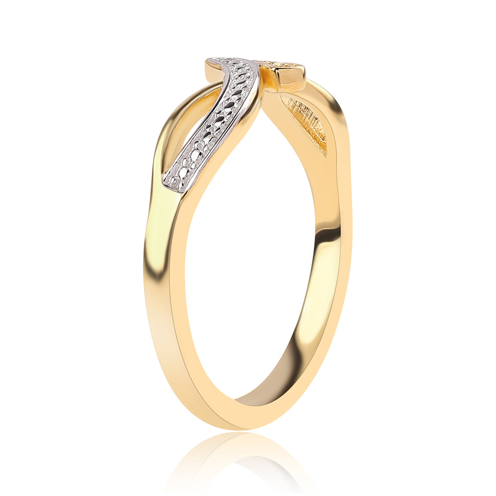 Anel de Prata com Banho de Ouro com Diamante Azul e Topázio Branco 3 