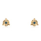 Brincos de Prata com Banho de Ouro com Diamante Azul