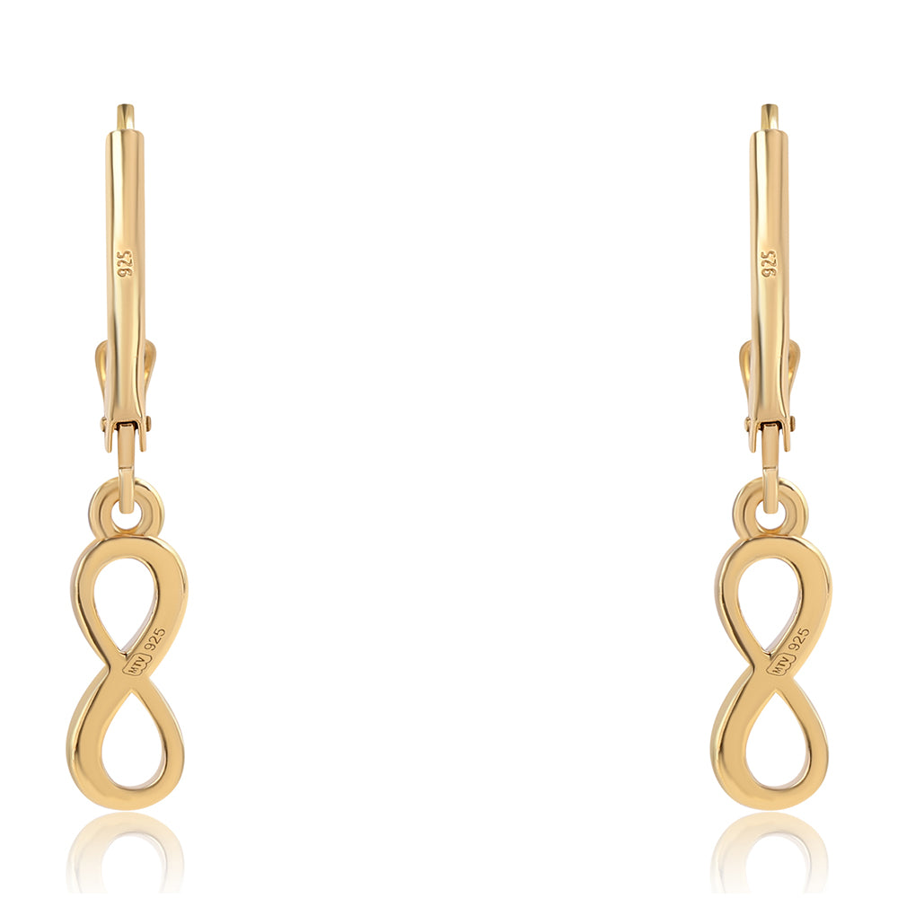 Brincos de Prata com Banho de Ouro com Diamante Azul