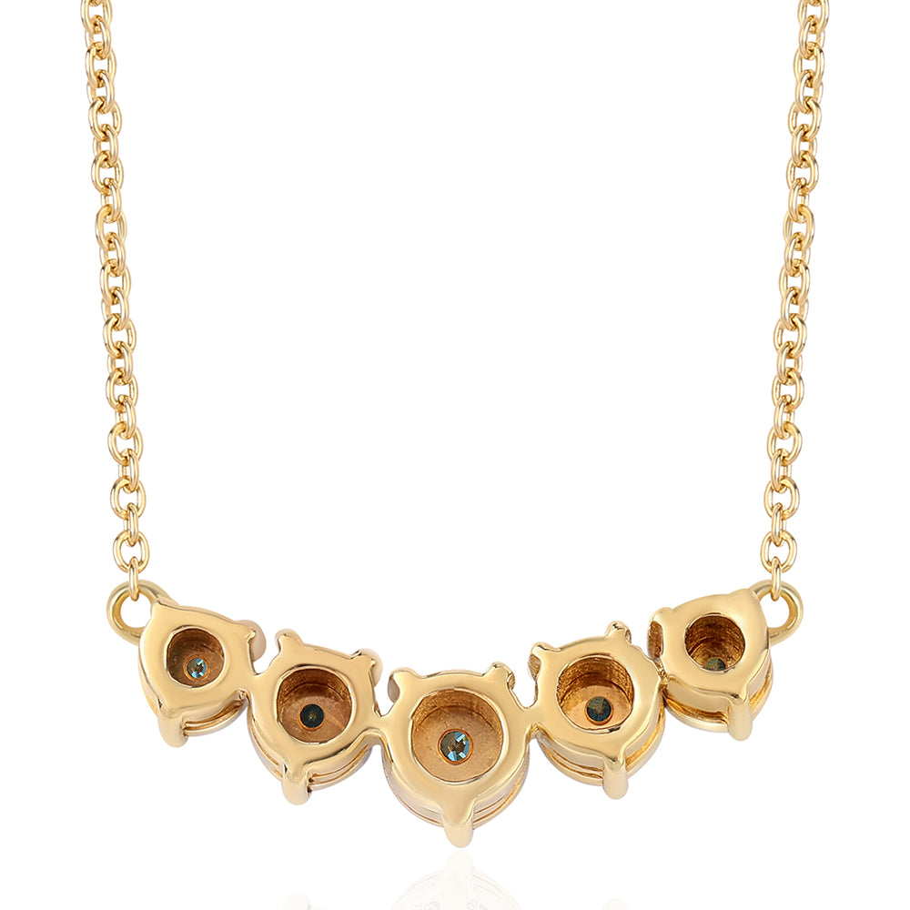 Colar de Prata com Banho de Ouro com Diamante Azul  Contraste: Cabeca de Veado (800) 3 