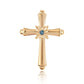 Cruz Pendente de Prata com Banho de Ouro com Diamante Azul