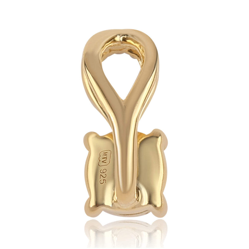 Conjunto de Prata com Banho de Ouro com Diamante Azul ( Brincos+Anel+Pendente ) 4 