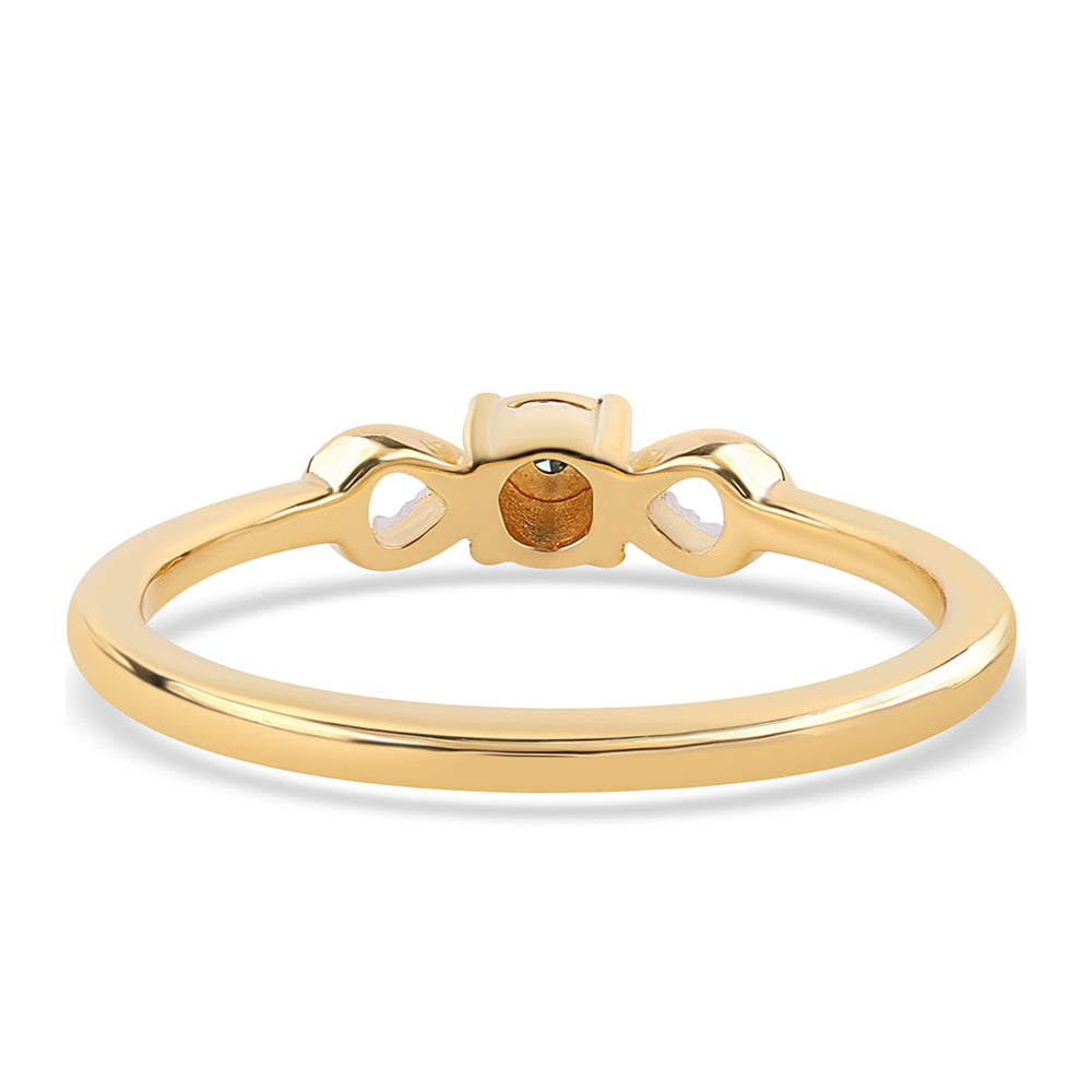 Conjunto de Prata com Banho de Ouro com Diamante Azul ( Brincos+Anel+Pendente )