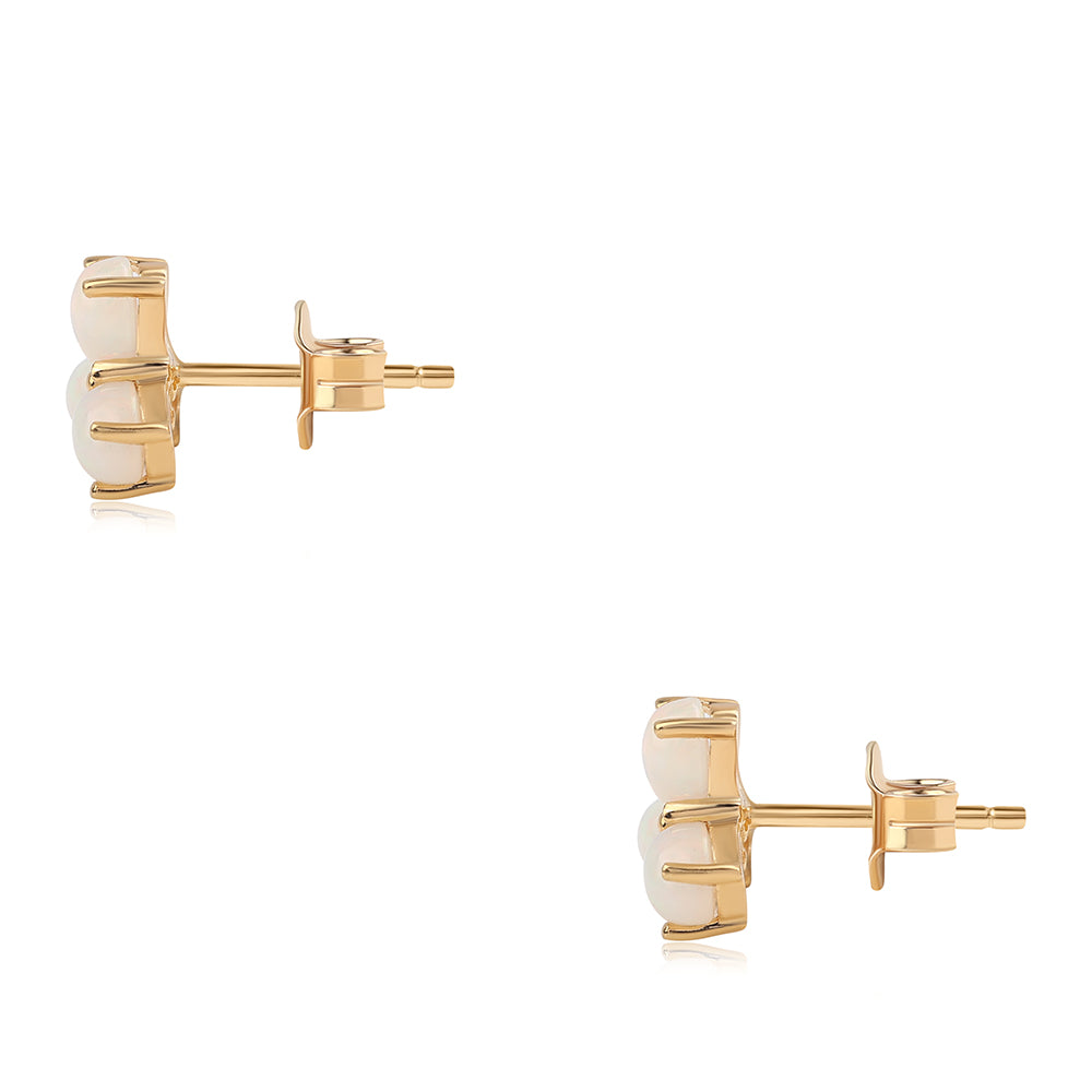 Brincos de Prata com Banho de Ouro com Opala da Etiópia de Lega Dembi